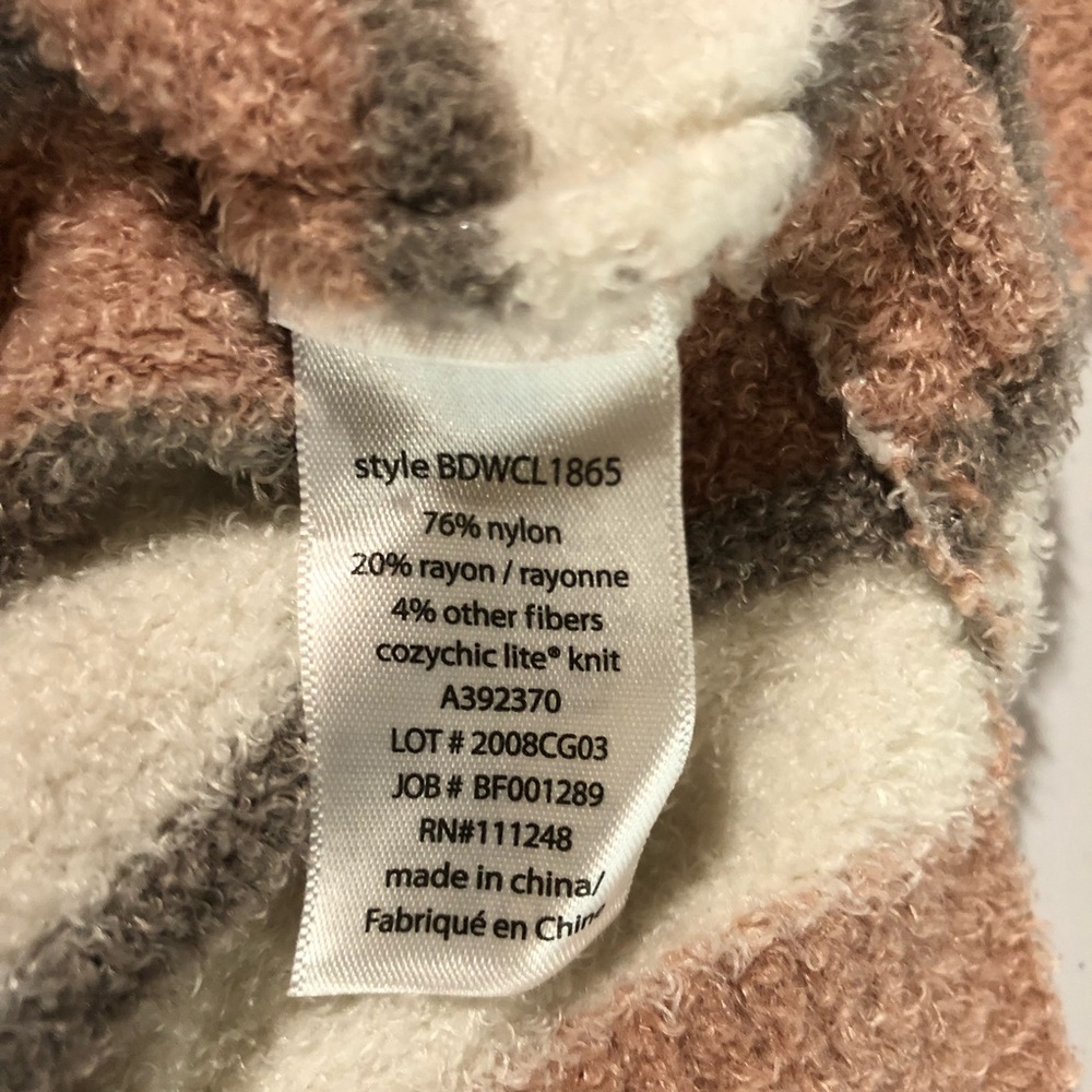 Barefoot‎ Dreams CozyChic Lite Lurex Pink Multi Sweater Size Medium - Picture 4 of 8